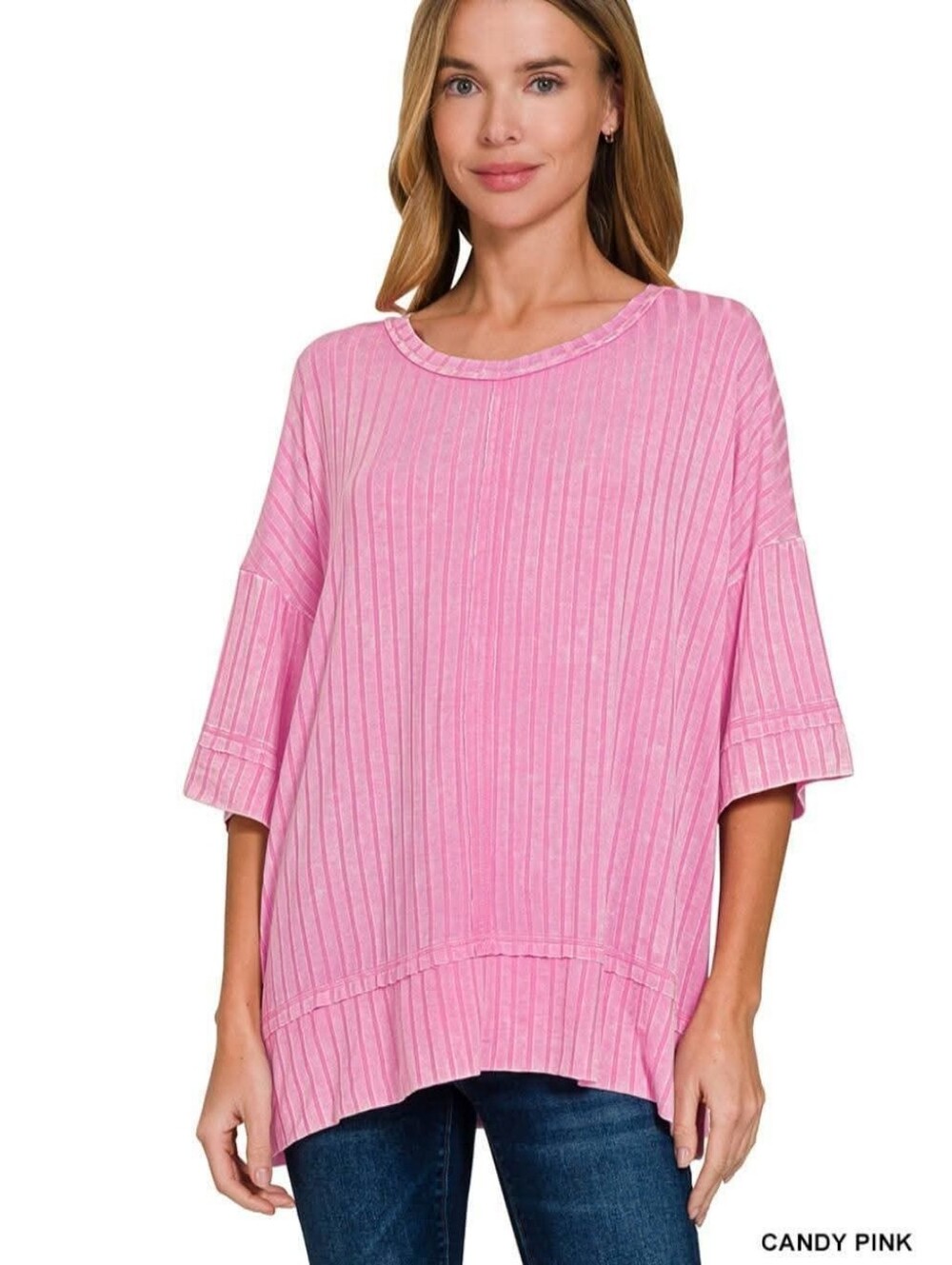 New Zenana Washed Ribbed Top